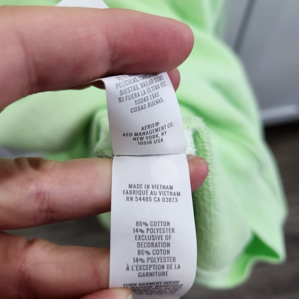 Aerie Spring Fling Light Green Real Crew Sweatshirt Size Large - Picture 4 of 6